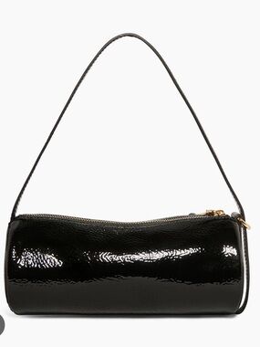 Black Onyx Hour Barrel bag crinkle patent